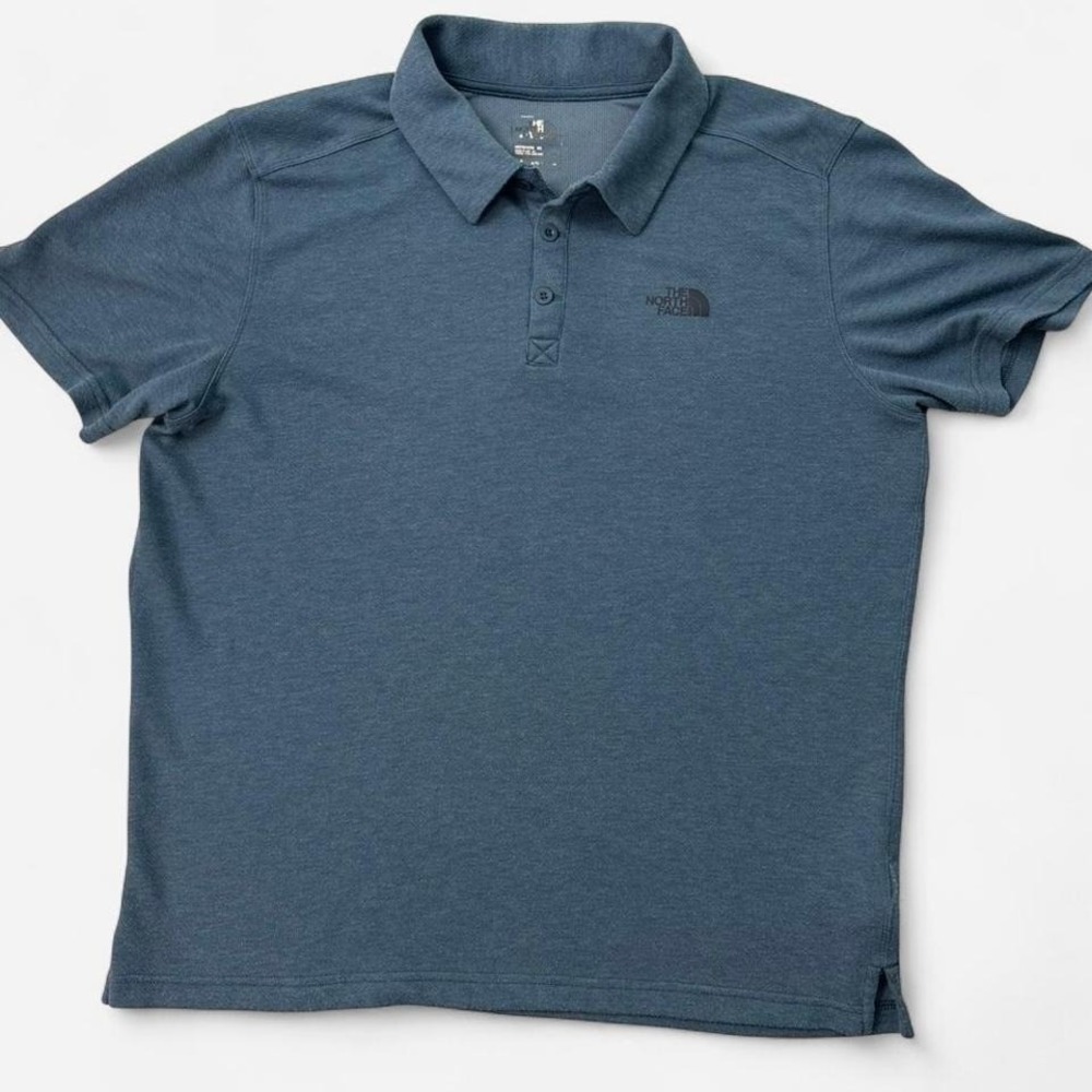 The North Face blue polo‎ shirt Size L 0168
